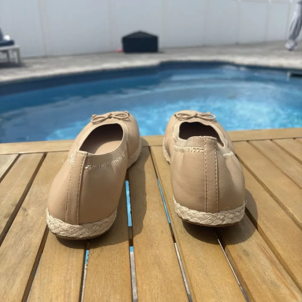 Frye and Co Willow‎ Ballet Flats Women's 10 M Tan Espadrilles Slip On